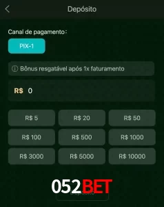 deposits 052BET